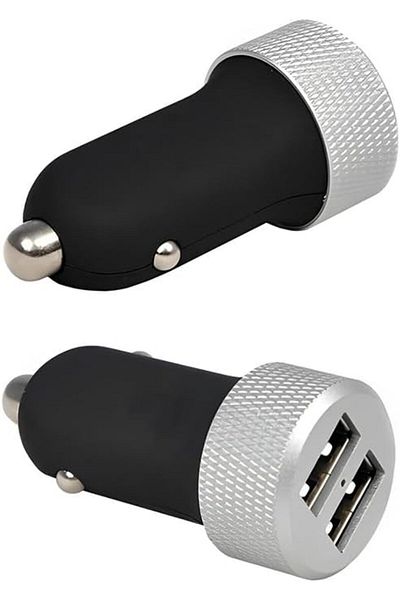 Taimi Innovative Slim Rubber Finish Car Charger with MicroUSB Connector – 2.1A Charging Power