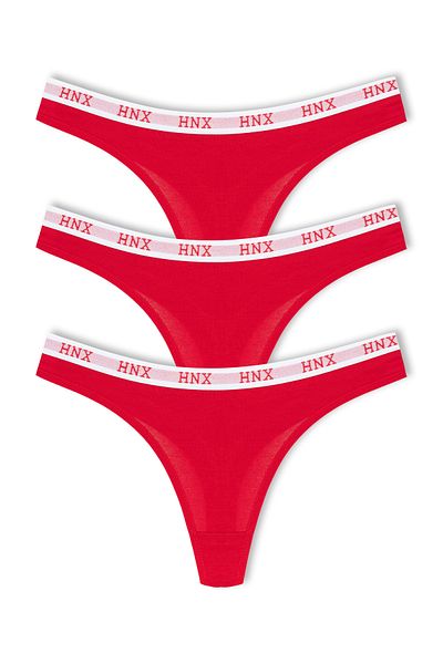 HNX Red Thong Women's Panties 3-Pack