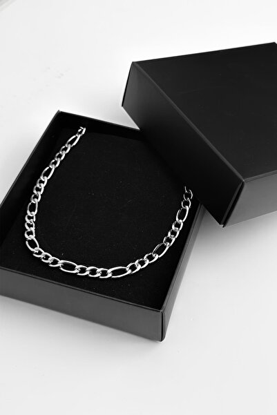 Modex Erkek Gümüş Rengi Zincir Kolye Sevgiliye Hediye