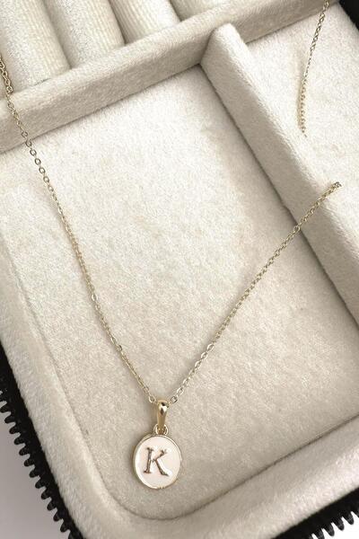 Modex قلادة بحروف من المينا الذهبية