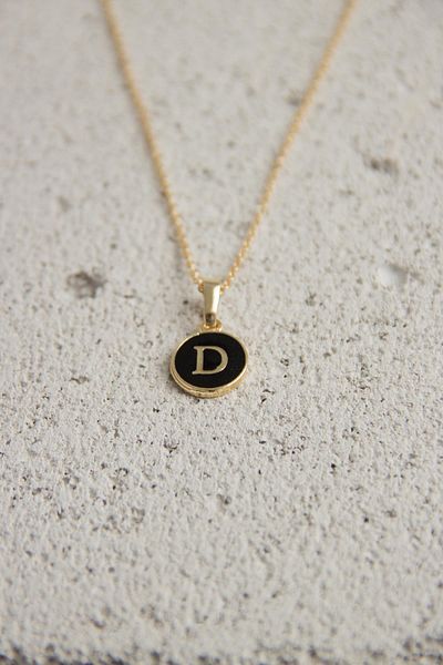 Modex Gold Enamel Letter Necklace