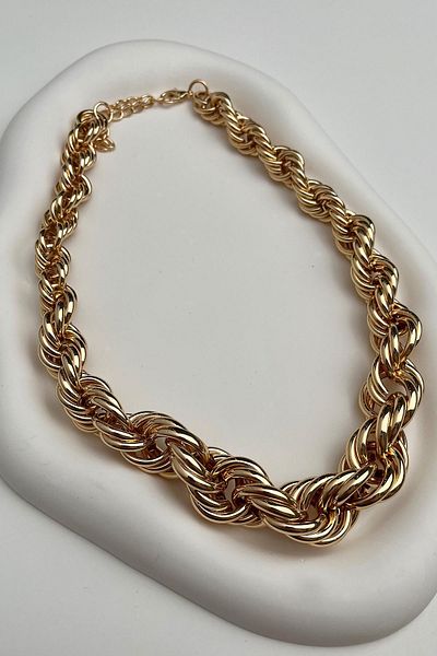 Modex Steel Vintage Thick Twist Necklace (Size 42 5)