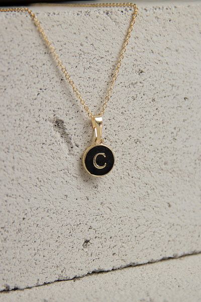 Modex Gold Enamel Letter Necklace
