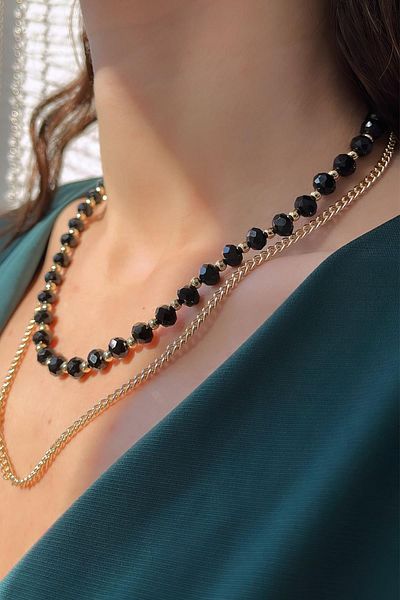 Modex Crystal Beaded Double Necklace