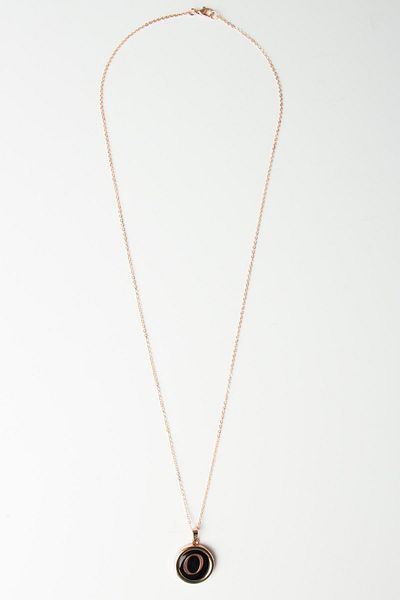 Modex Rose Black Pearlescent Letter Necklace