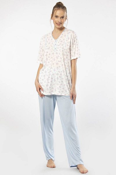 TÜREN Costum de pijama cu mânecă scurtă cu imprimeu
