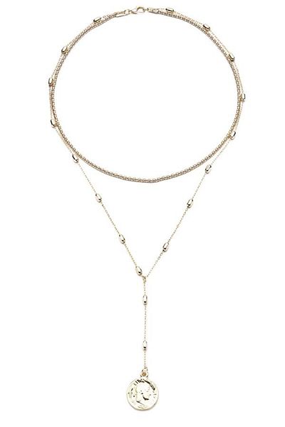 Modex Golden Yellow - Hanging Medallion Necklace