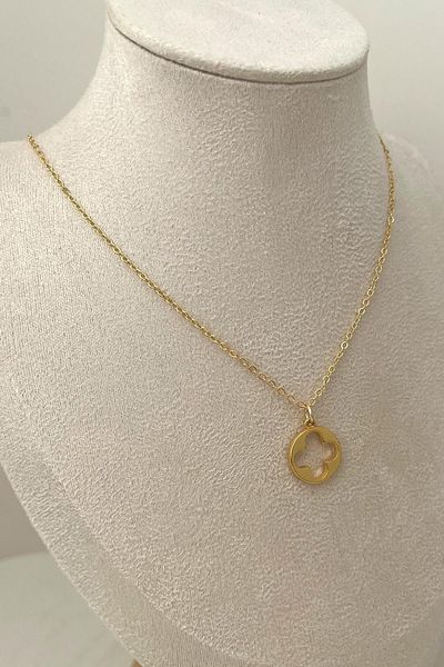 Modex Minimal Clover Necklace with 1.5 cm Figure - 50+5 cm Chain