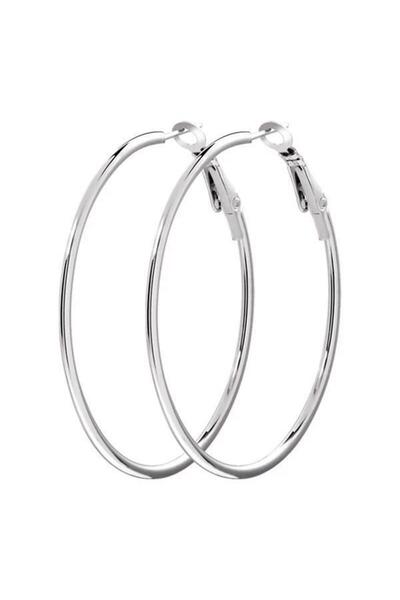 By Zeyna Aksesuar Kadın 316 L Çelik 4 cm Halka Küpe