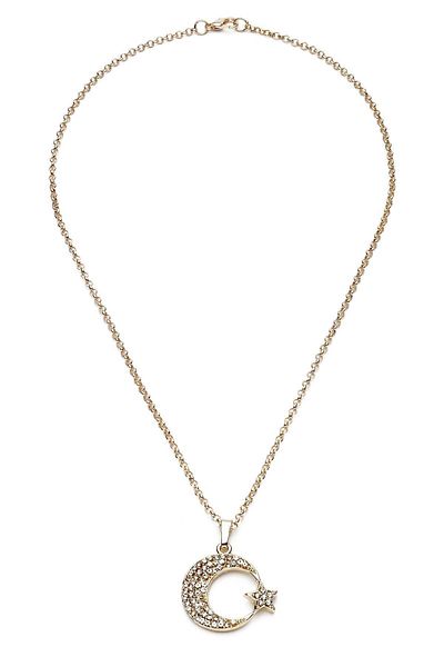 Modex Gold Yellow Moon Star Figure Necklace