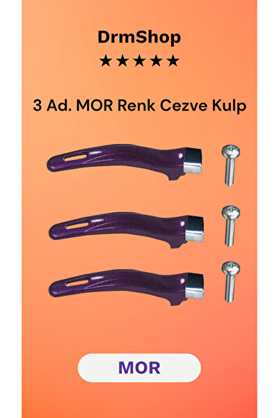 shopdrm Üniversal Cezve Sapı  Renkli Cezve Kulbu 3 adet