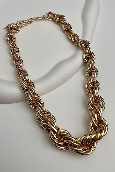 Modex Steel Vintage Thick Twist Necklace (Size 42 5)