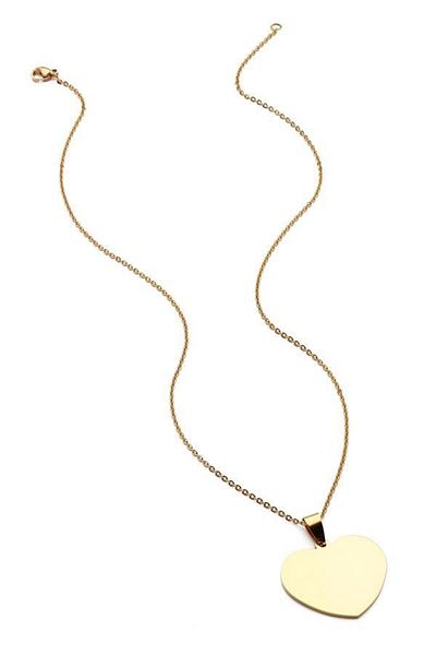 Modex Gold yellow steel heart necklace