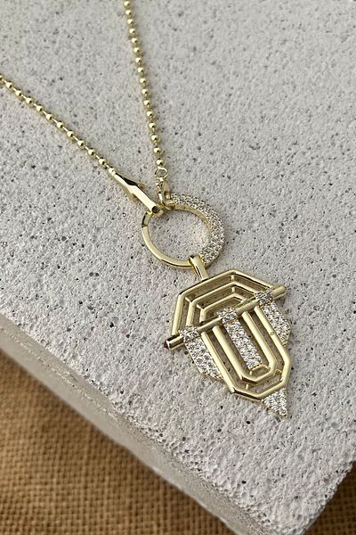 Modex Serenay Special Design Jewelled Ring Knight Necklace(52 cm)