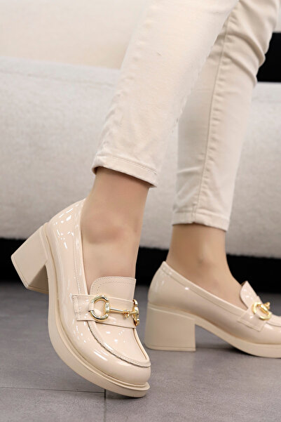 Mamito Ayakkabı RC 2104 Toka Detaylı Topuklu Loafer