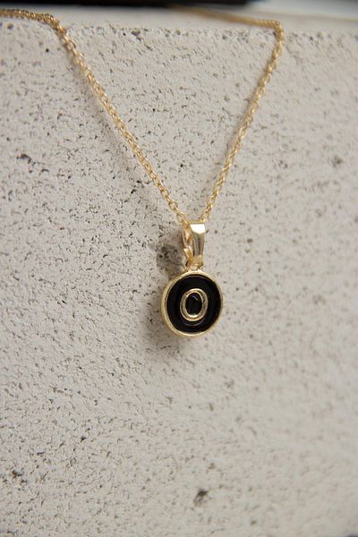 Modex Gold Enamel Letter Necklace