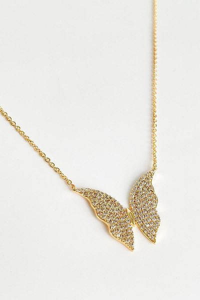 Modex Gold Zircon Stone Butterfly Necklace