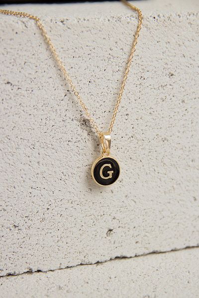 Modex Gold Enamel Letter Necklace