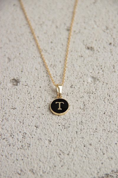 Modex Gold Enamel Letter Necklace