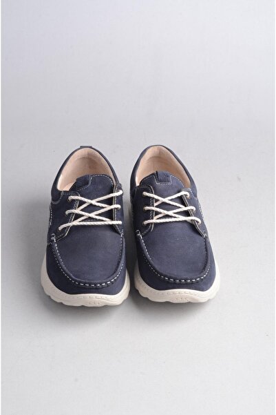 SEÇ KUNDURA SEÇ P801 Чоловічі черевики з натуральної шкіри - Comfort Lacivert Nubuk