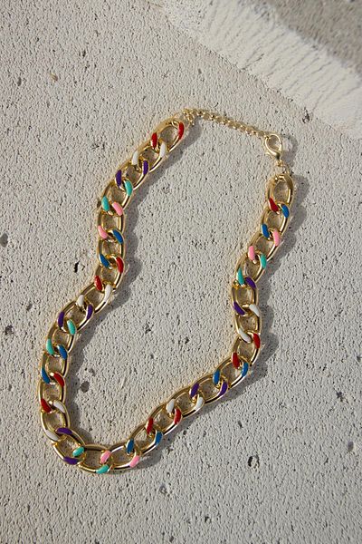 Modex Colorful Enamel Thick Chain Necklace