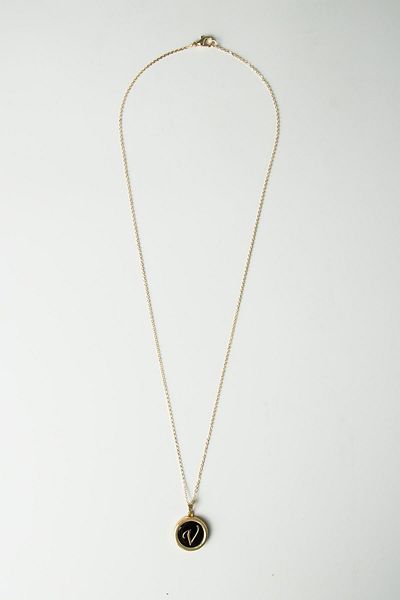 Modex Gold Black Pearlescent Letter Necklace