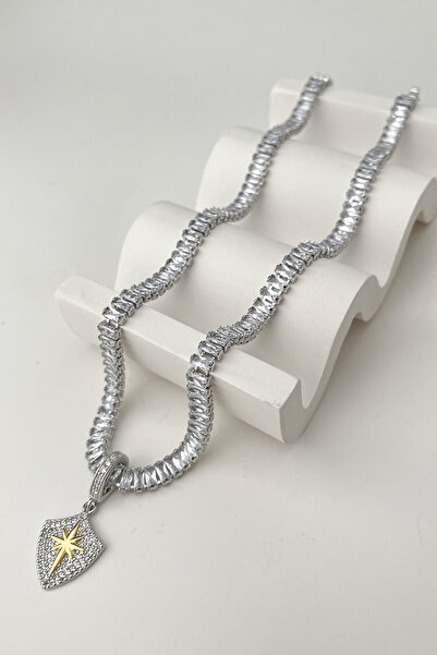 Modex Stone Detailed Special Series North Star Necklace - 44Cm+7Cm