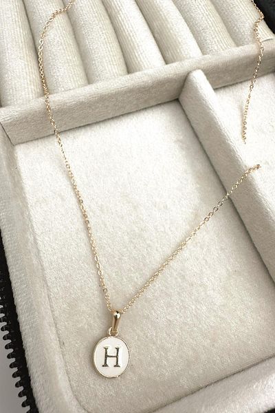 Modex Gold Enamel Letter Necklace