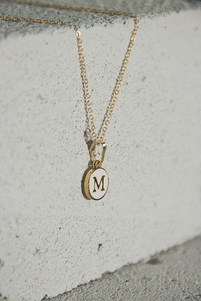 Modex Gold Enamel Letter Necklace