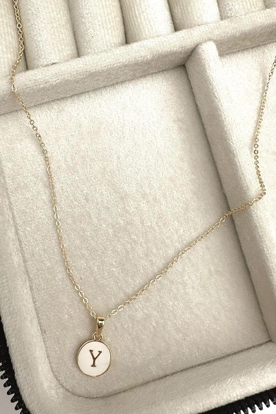 Modex Gold Enamel Letter Necklace