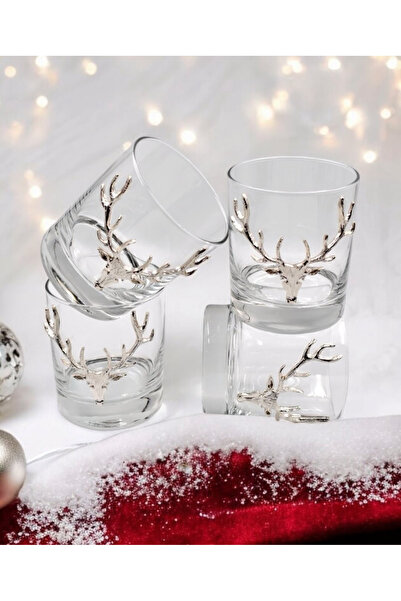 Jurjum Viski Bardak Set 4’lü Geyik Bardak Yılbaşı