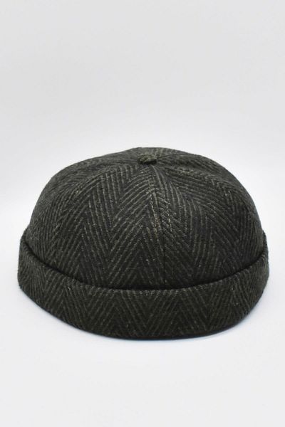 Külah Winter New Style Wool Retro Hip-hop Docker Hat Khaki-black