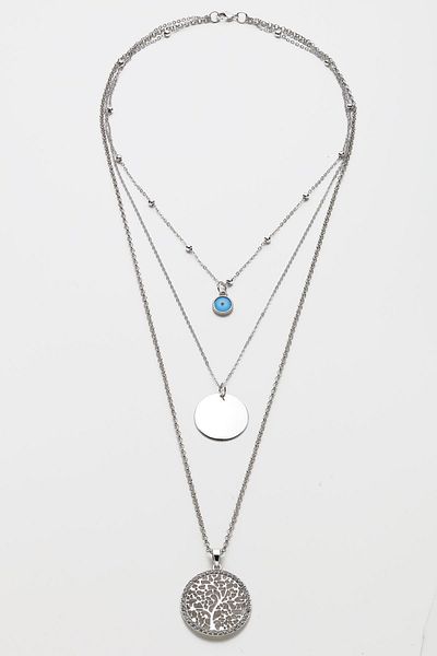 Modex Silver Color Tree of Life Figure Necklace