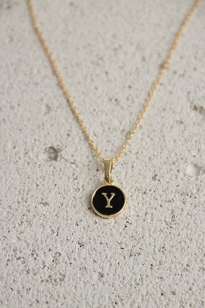 Modex Gold Enamel Letter Necklace