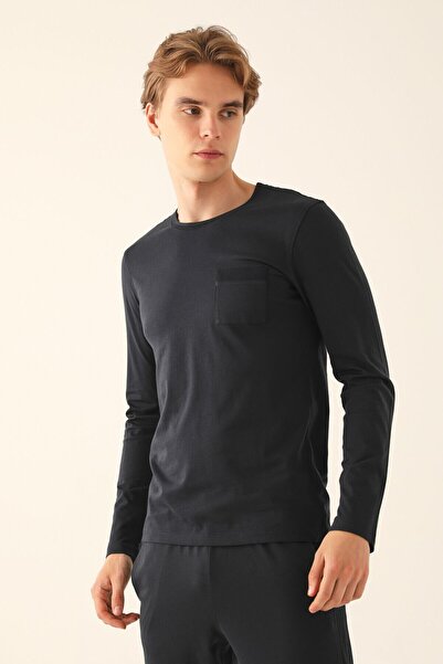 ARNETTE Black Men's Long Sleeve Pajama Set