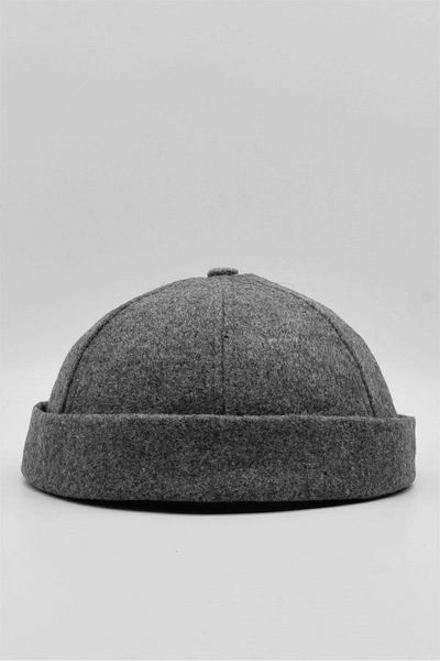 Külah Winter New Style Wool Retro Hip-hop Docker Hat Gray