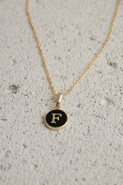 Modex Gold Enamel Letter Necklace