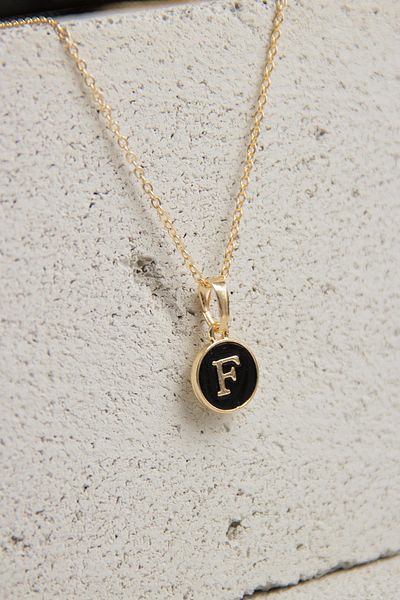 Modex Gold Enamel Letter Necklace
