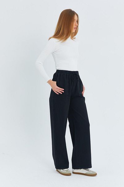 Mixray 4572 Model - Women's Black Palazzo Trousers