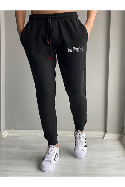 DEEPSENCE Ανδρικό μαύρο φούτερ LosAngeles Lıcra SlimFit Fit