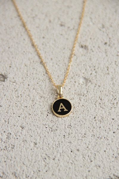Modex Gold Enamel Letter Necklace