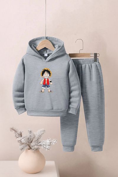 Lazy Koala Unisex Bottom-Top Kids Tracksuit Set with Print Detail