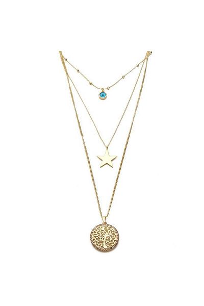 Modex Tree of Life Starry Figured Triple Necklace