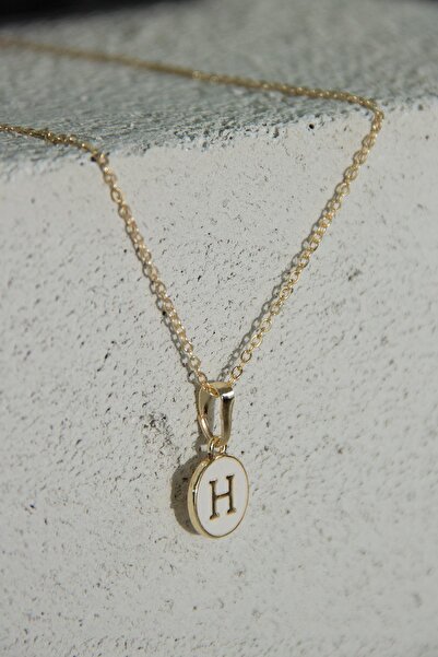 Modex Gold Enamel Letter Necklace