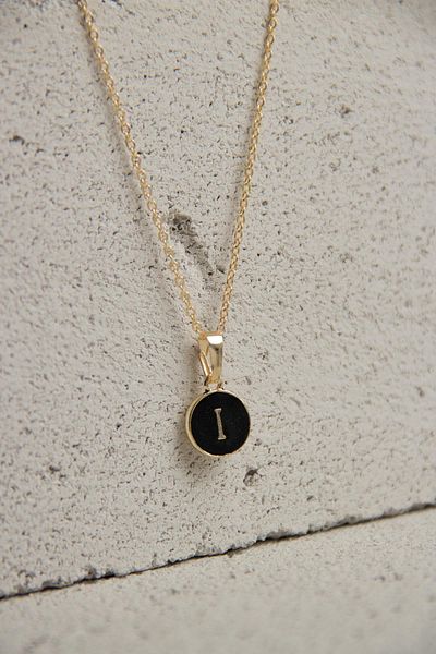 Modex Gold Enamel Letter Necklace