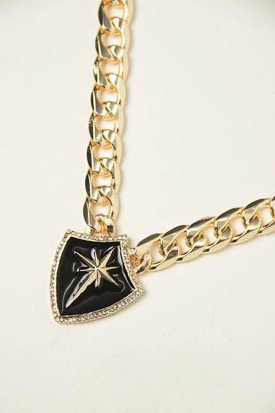Modex Black Enameled North Star Necklace