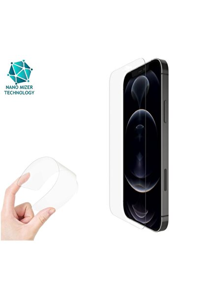 Evax (ESNEK NANO CAM) iPhone  12 Pro Max Uyumlu Ultra İnce Darbe Korumalı Esn...