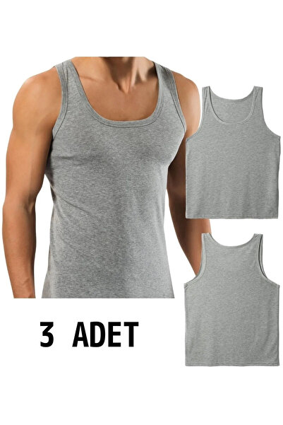 MOSTESS Γκρι ανδρικό χτενισμένο βαμβακερό εσώρουχο βαμβακερής παραγωγής 3 Συσκευασία