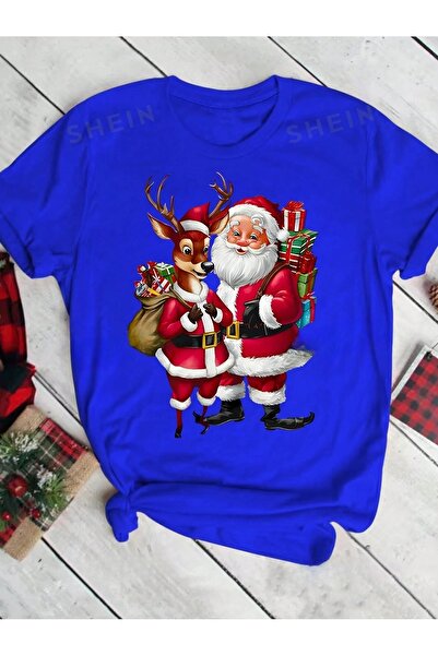 OVER HEAD Santa Claus με ελάφια Πρωτοχρονιάτικο μπλουζάκι Concept