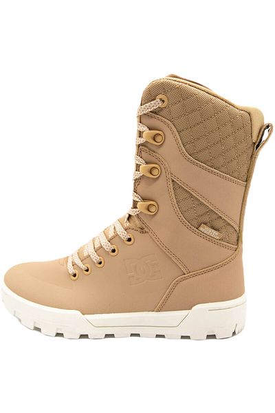 DC Shoes Cizme de damă Nadene cu șireturi din piele cu picioare înalte bej - pantofi DC